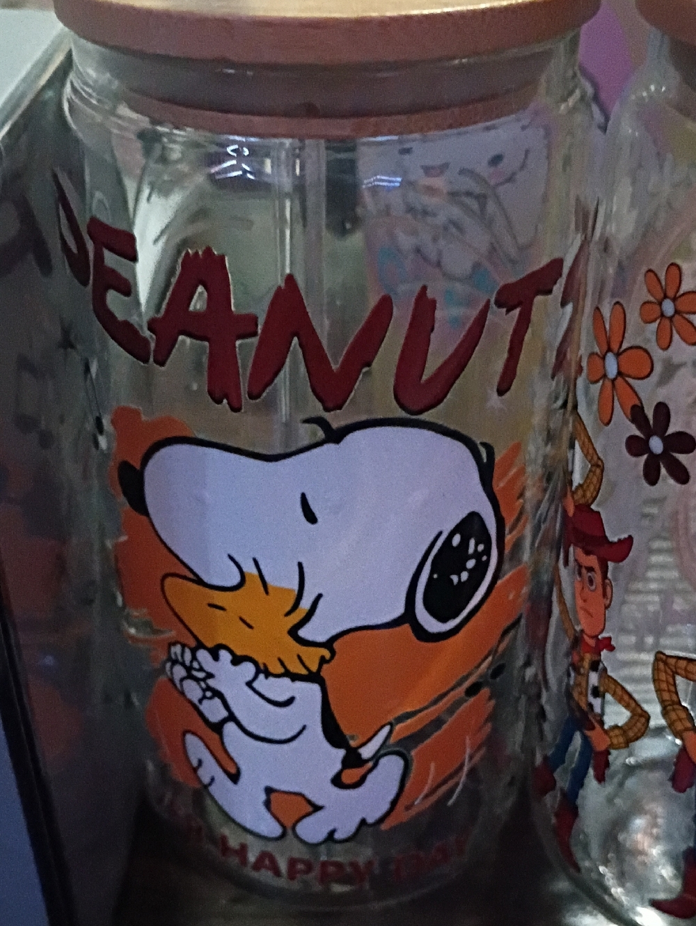 Peanuts Glass Canister with Snoopy and Orange Accents